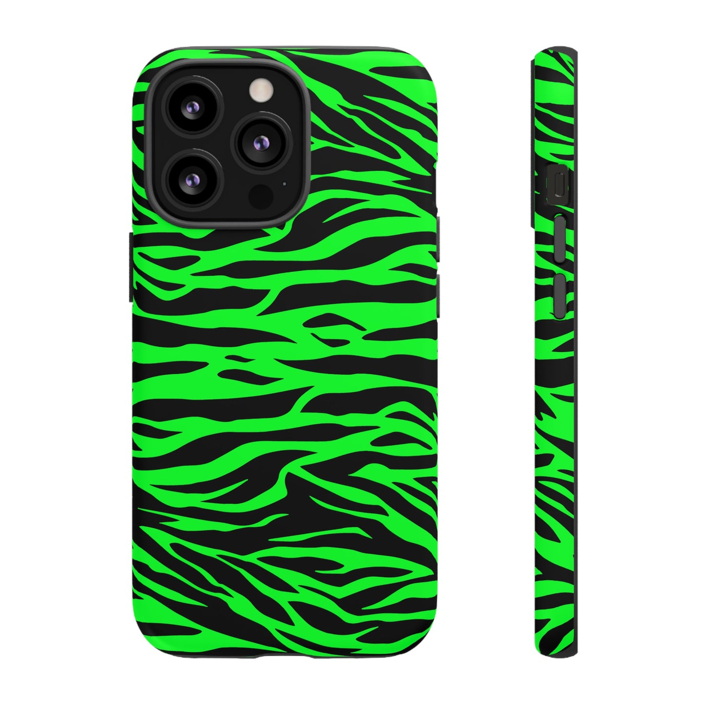 Green Cute Wild Tiger Print Pattern Tough Phone Case, Phone Case, JSCHAFFA.com