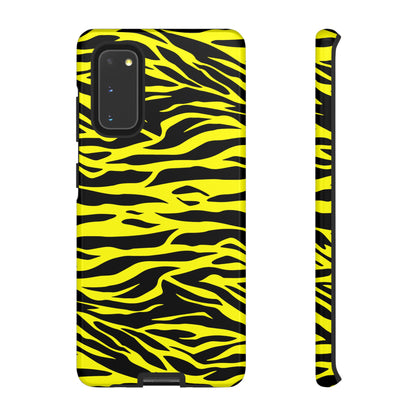 Yellow Cute Wild Tiger Print Pattern Tough Phone Case, Phone Case, JSCHAFFA.com