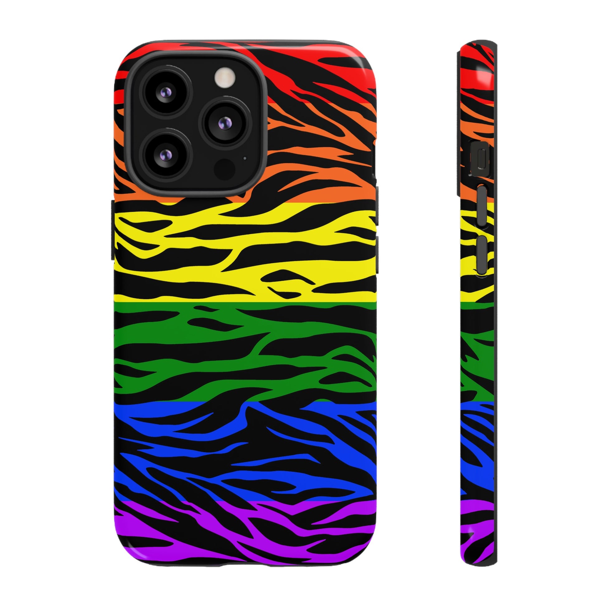 Pride LGBT Rainbow Discrete Tough Phone Case Tiger Print, Phone Case, JSCHAFFA.com