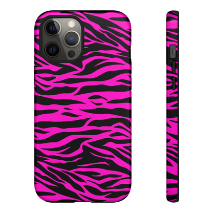 Pink Phone Case Tough Tiger Print