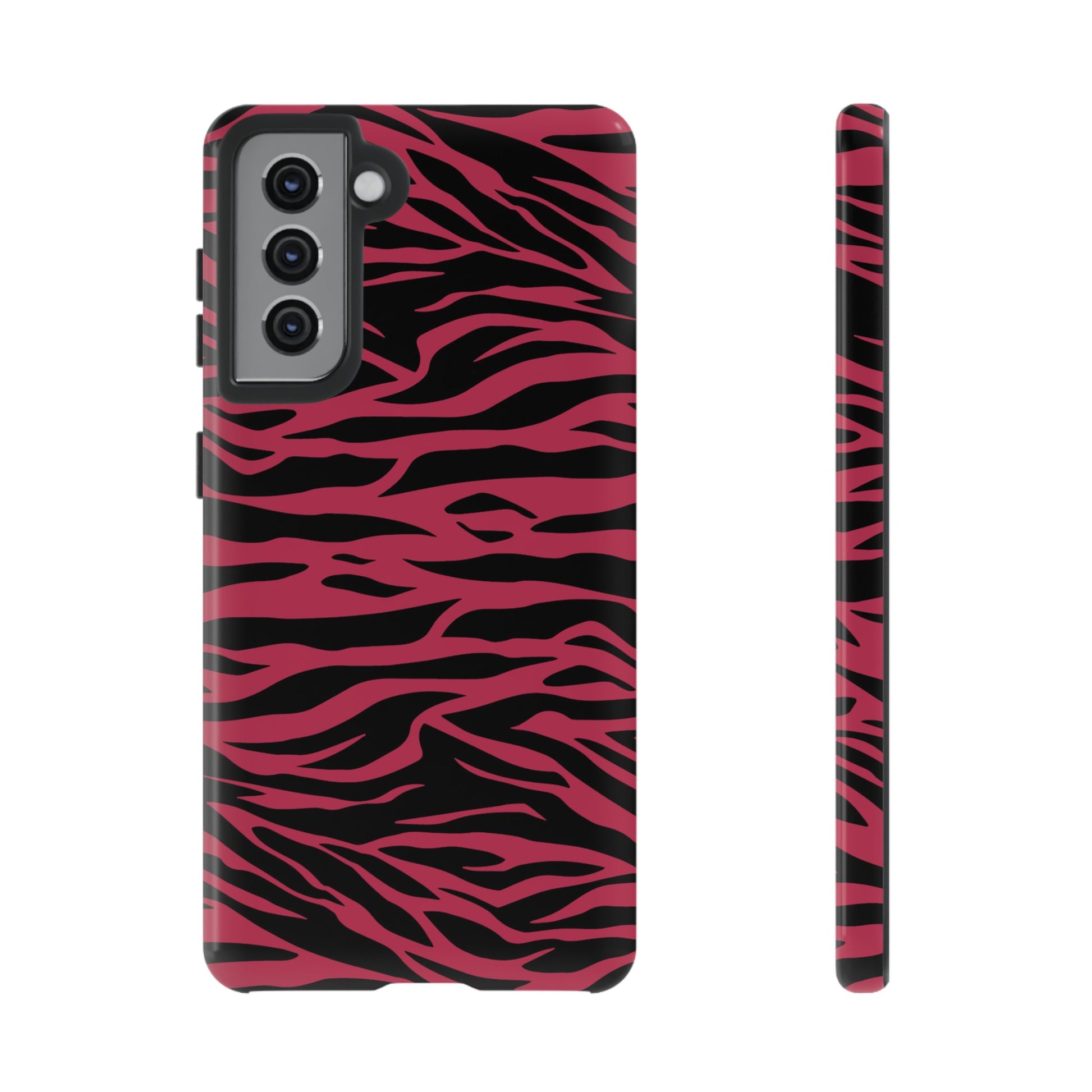 Viva Magenta Cute Wild Tiger Print Pattern Tough Phone Case, Phone Case, JSCHAFFA.com