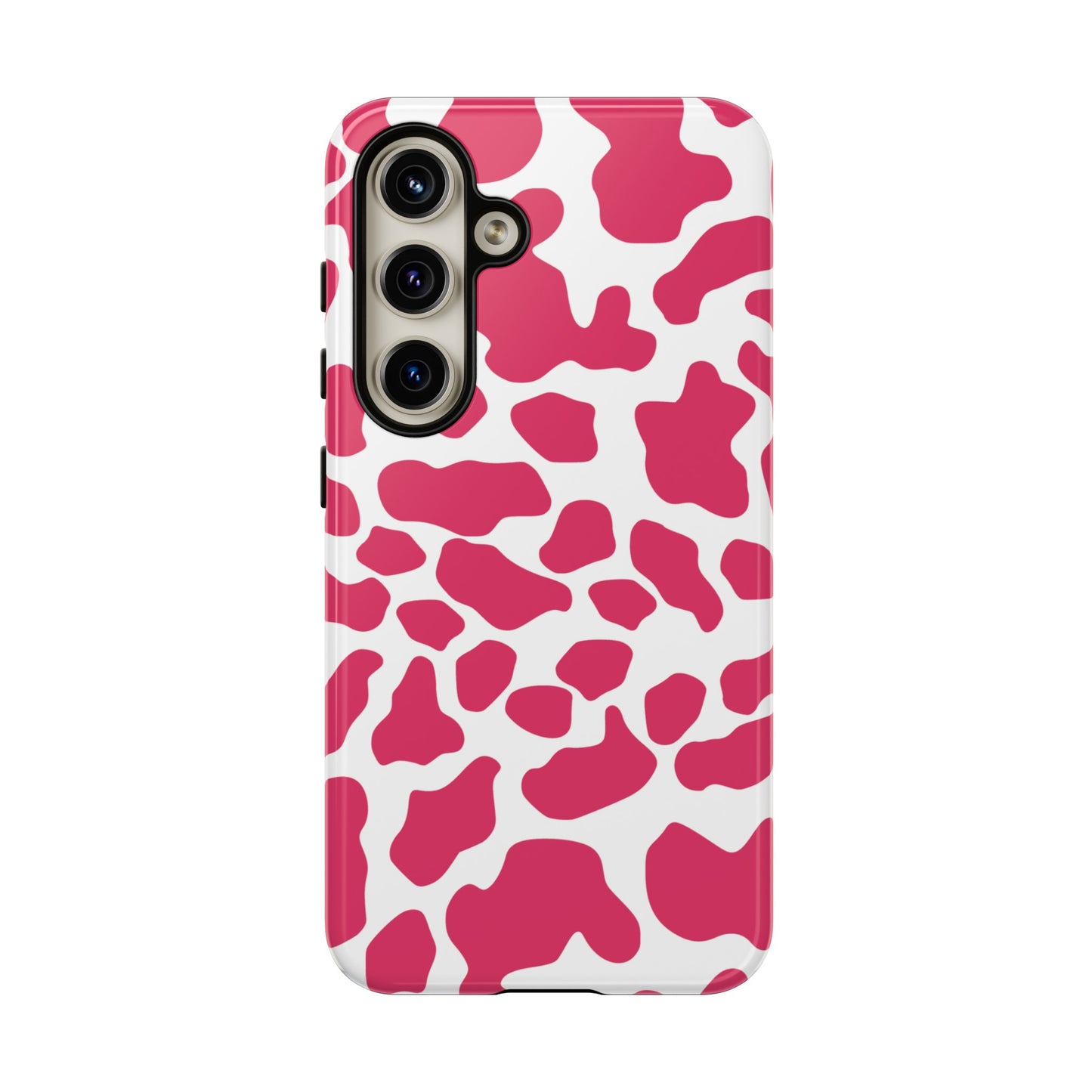 Pink Cow Print Cellphone Case iPhone Samsung Google, Phone Case, JSCHAFFA.com