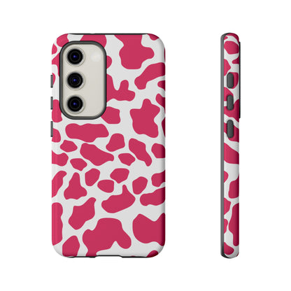 Pink Cow Print Cellphone Case iPhone Samsung Google, Phone Case, JSCHAFFA.com