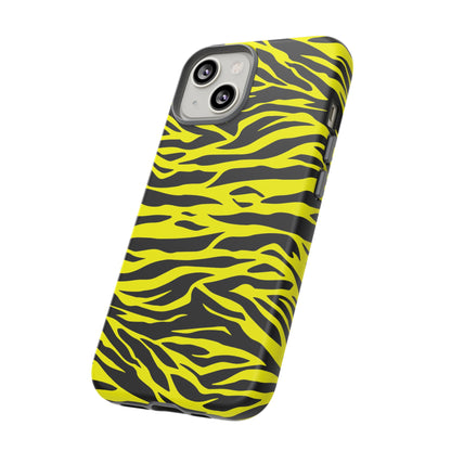 Yellow Cute Wild Tiger Print Pattern Tough Phone Case, Phone Case, JSCHAFFA.com