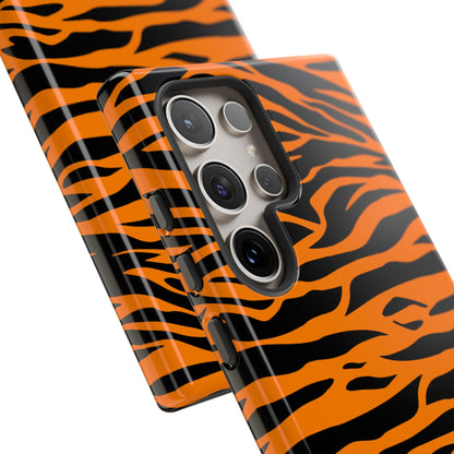 Orange Cute Wild Tiger Print Pattern Tough Phone Case., Phone Case, JSCHAFFA.com