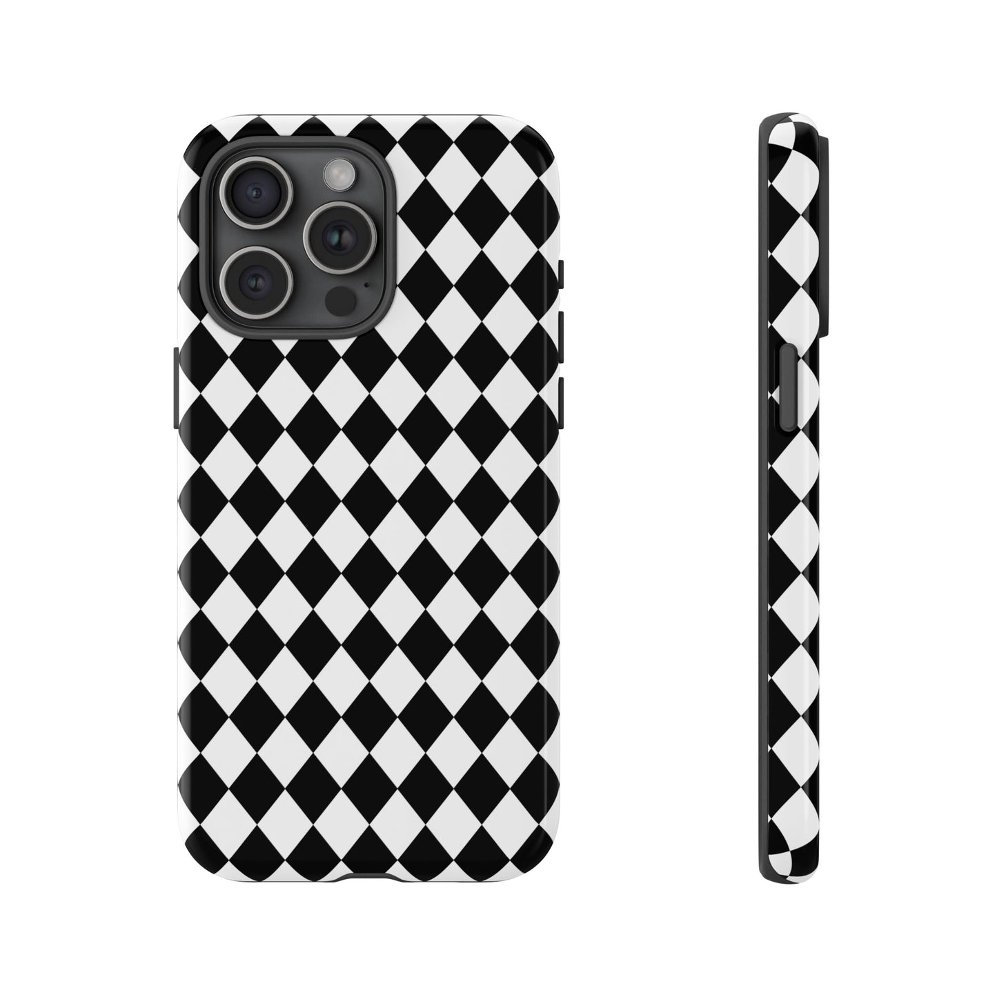 White and Black Dimond Tough phone Case Cover | iPhone | Google | Samsung