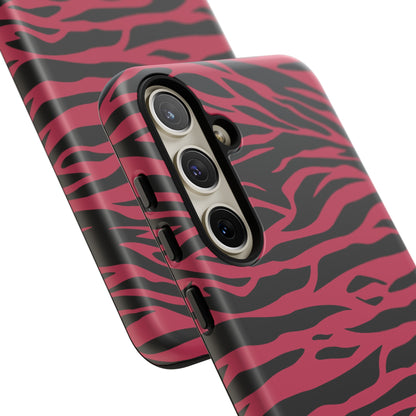 Viva Magenta Cute Wild Tiger Print Pattern Tough Phone Case, Phone Case, JSCHAFFA.com