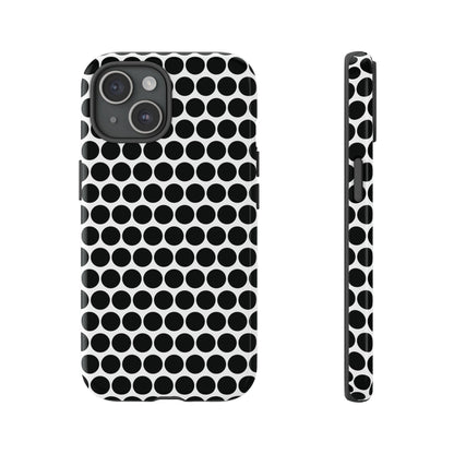 Cute Black White Polkadot Tough Case for iPhone, Samsung, Google