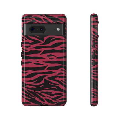 Viva Magenta Cute Wild Tiger Print Pattern Tough Phone Case, Phone Case, JSCHAFFA.com