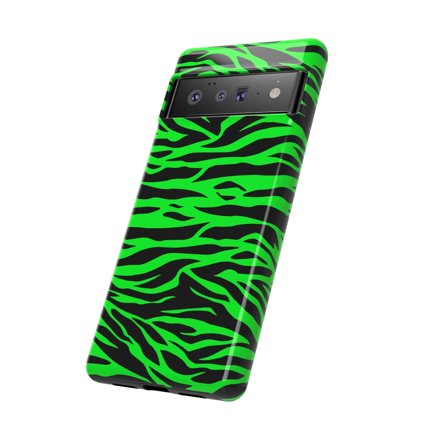 Green Cute Wild Tiger Print Pattern Tough Phone Case, Phone Case, JSCHAFFA.com