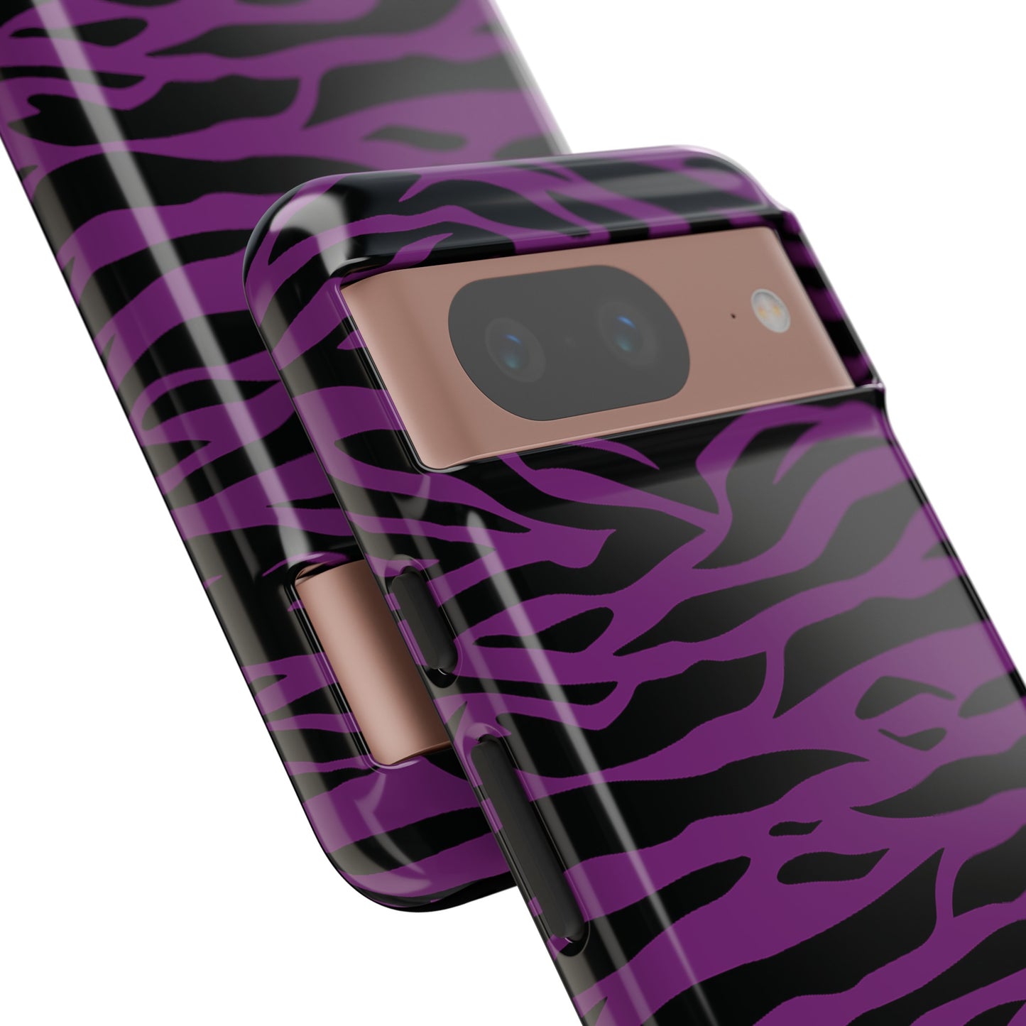 Purple Black Tiger print tough phone case, Phone Case, JSCHAFFA.com