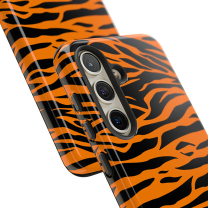 Orange Cute Wild Tiger Print Pattern Tough Phone Case., Phone Case, JSCHAFFA.com