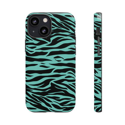 Aqua Cute Wild Tiger Print Pattern Tough Phone Case