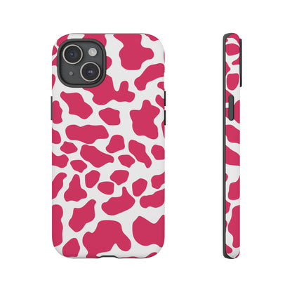 Pink Cow Print Cellphone Case iPhone Samsung Google, Phone Case, JSCHAFFA.com