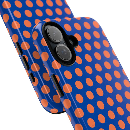 Cobalt Blue & Coral Polka dot Tough Case for iPhone, Samsung, Google