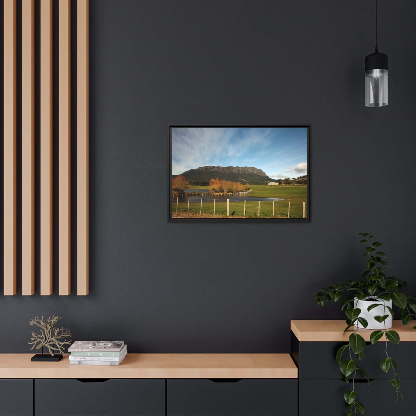 Tasmanian Autumn Countryside photo Canvas with Black Frame Canvas JSCHAFFA.com