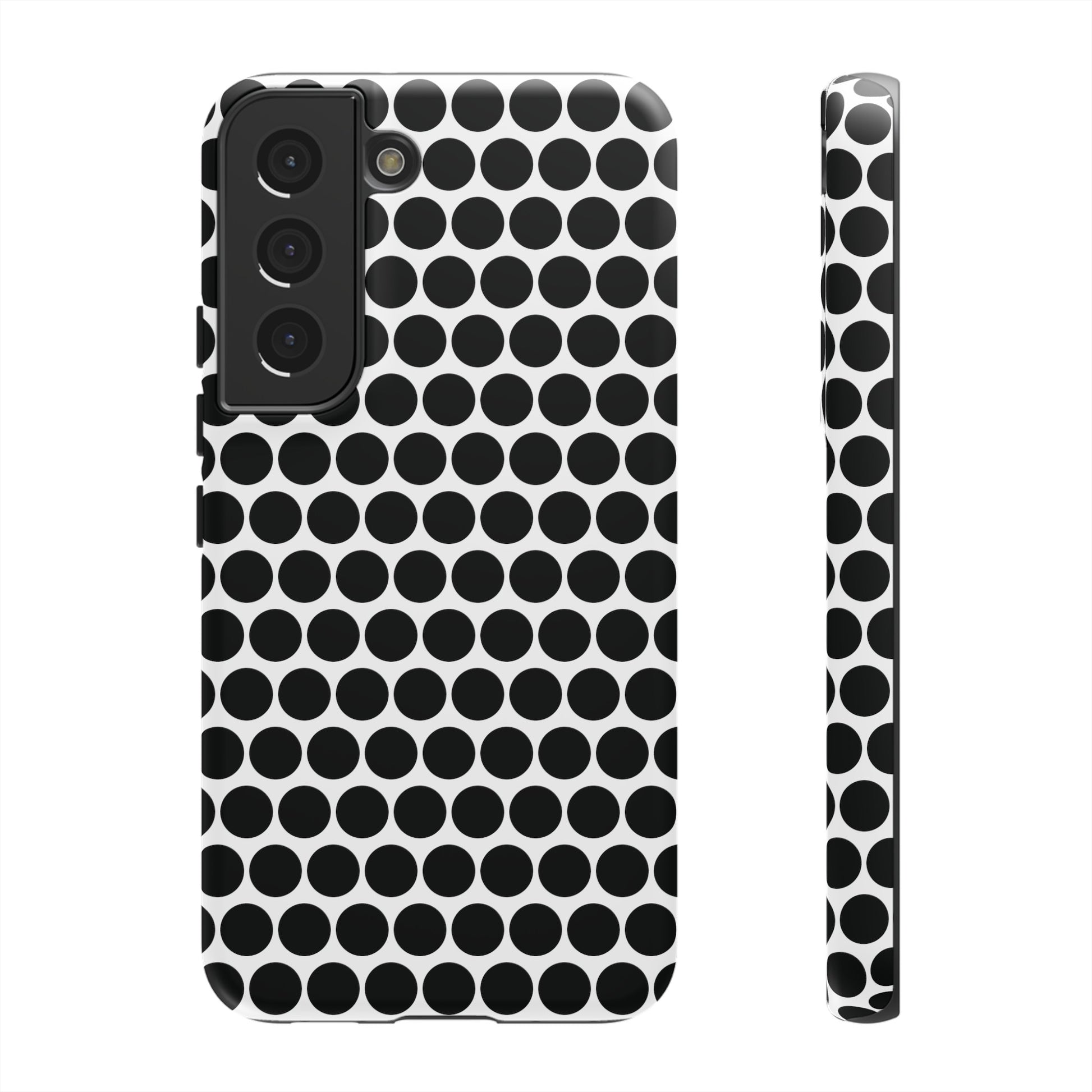 Cute Black White Polkadot Tough Case for iPhone, Samsung, Google, Phone Case, JSCHAFFA.com