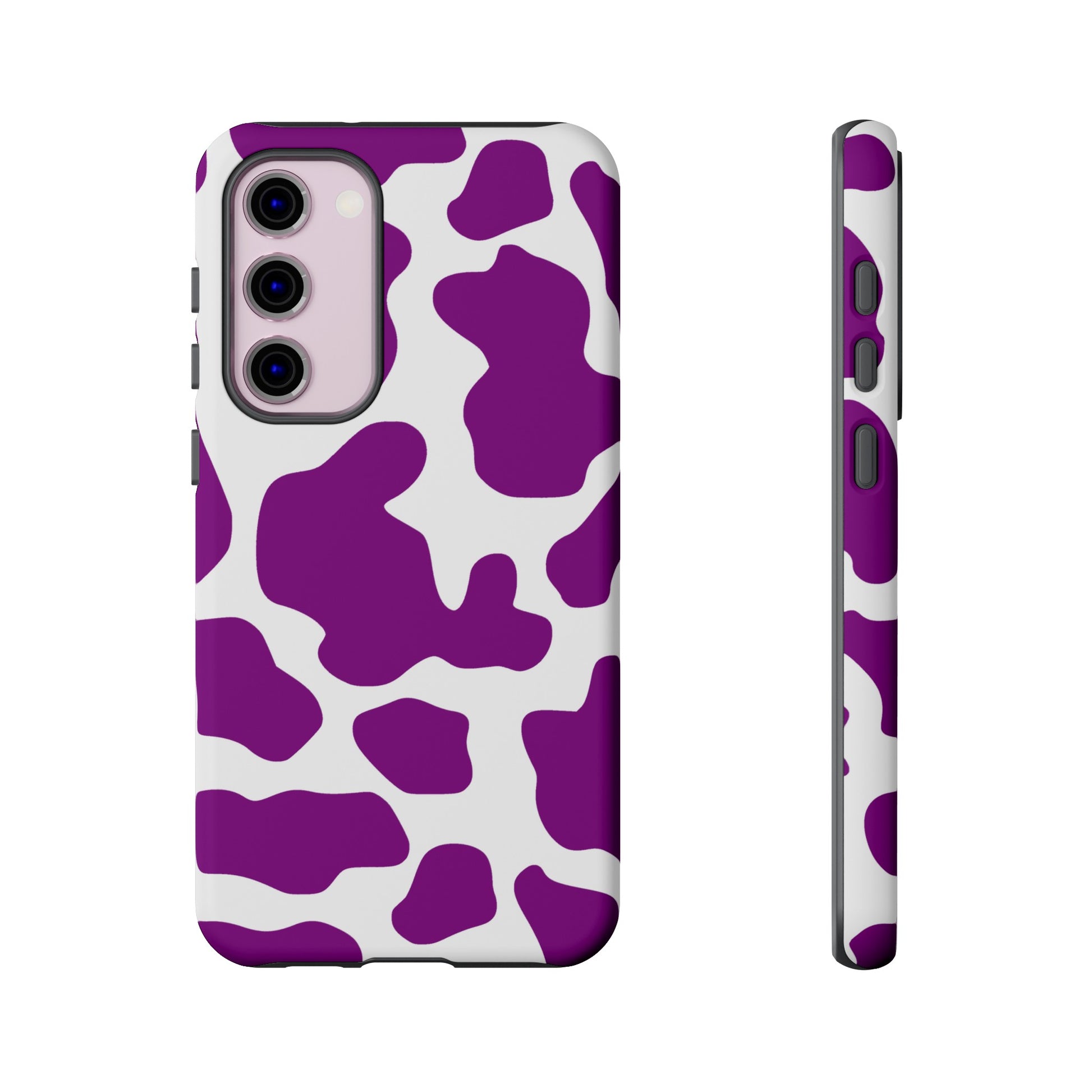 Purple Cow print phone Case iPhone Samsung Google, Phone Case, JSCHAFFA.com