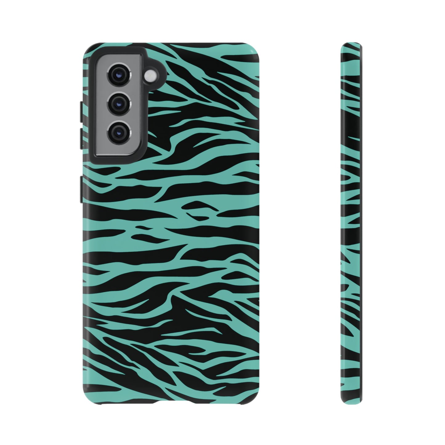 Aqua Cute Wild Tiger Print Pattern Tough Phone Case