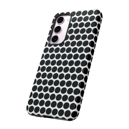 Cute Black White Polkadot Tough Case for iPhone, Samsung, Google