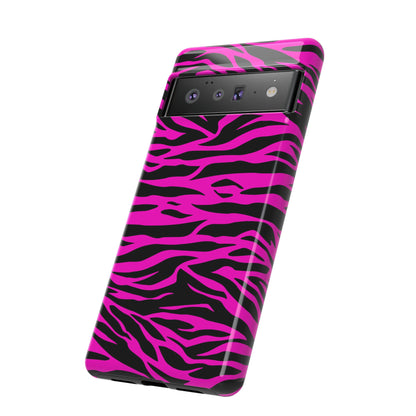 Pink Phone Case Tough Tiger Print