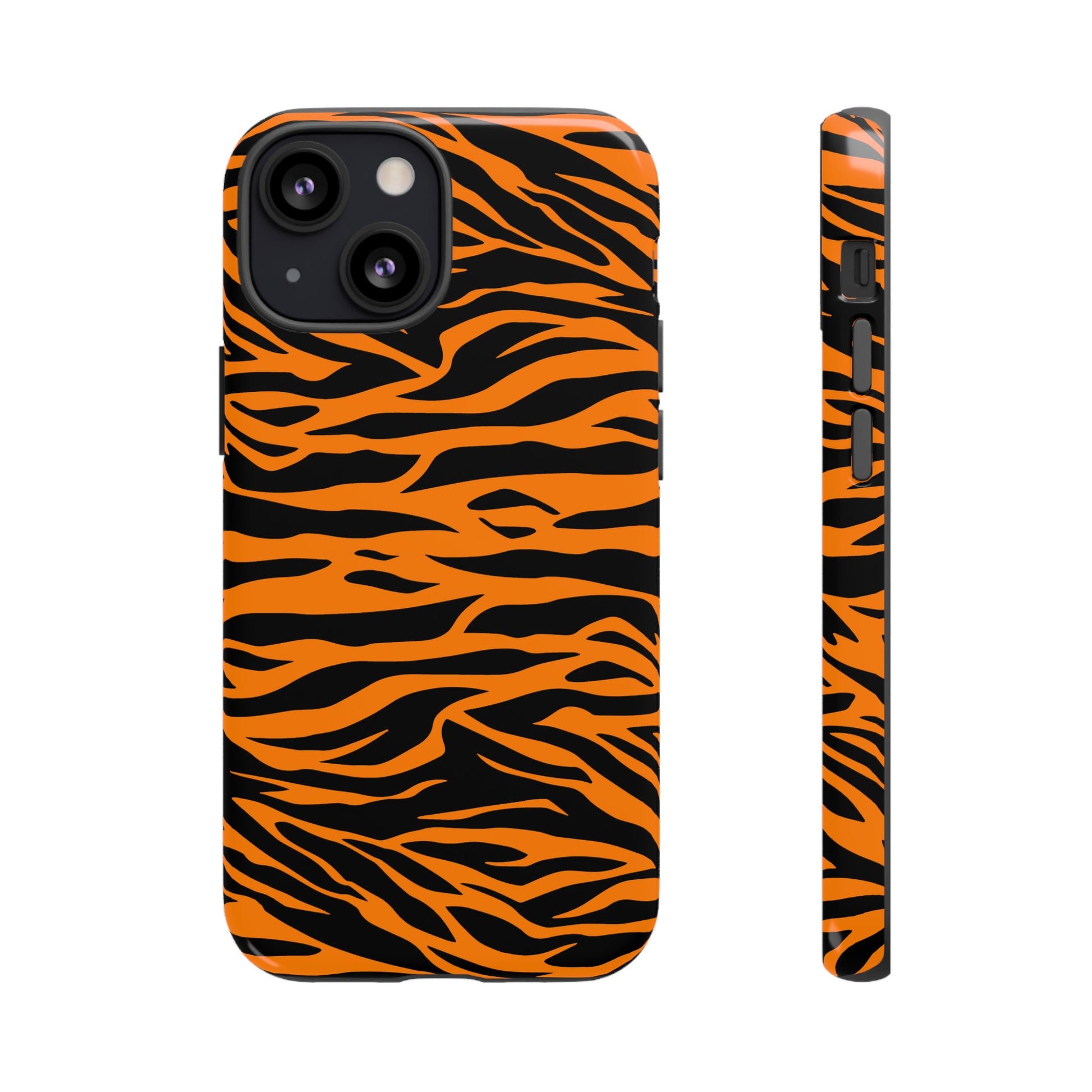 Orange Cute Wild Tiger Print Pattern Tough Phone Case., Phone Case, JSCHAFFA.com