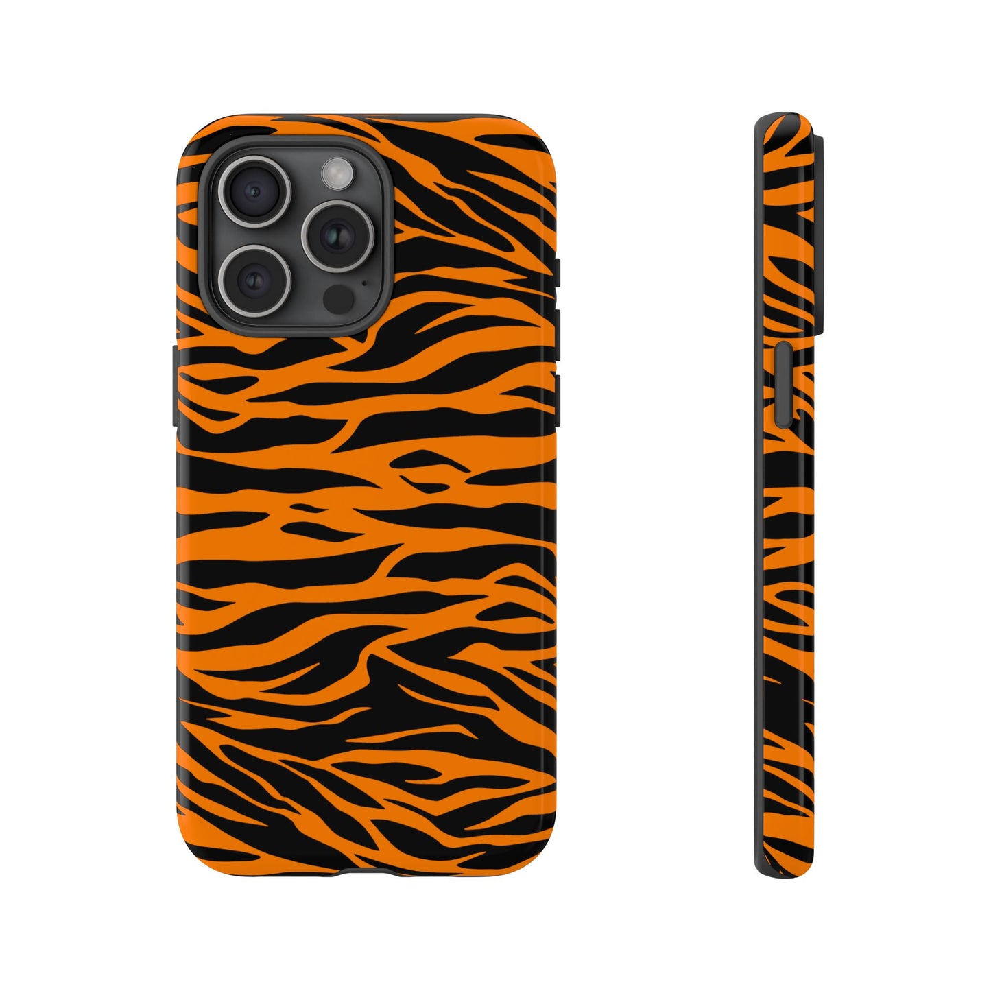 Orange Cute Wild Tiger Print Pattern Tough Phone Case.