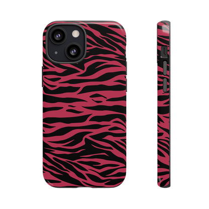 Viva Magenta Cute Wild Tiger Print Pattern Tough Phone Case, Phone Case, JSCHAFFA.com