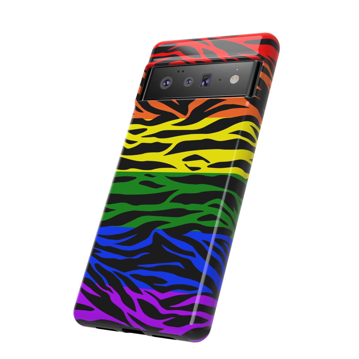 Pride LGBT Rainbow Discrete Tough Phone Case Tiger Print, Phone Case, JSCHAFFA.com