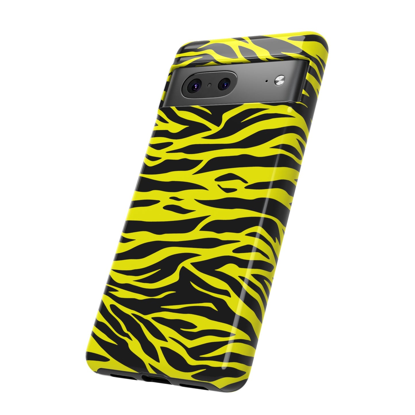 Yellow Cute Wild Tiger Print Pattern Tough Phone Case, Phone Case, JSCHAFFA.com