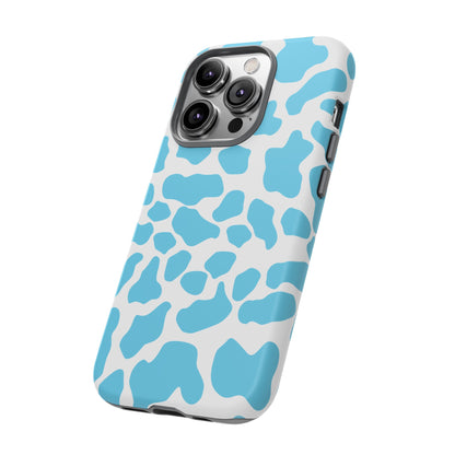 Blue Cow print phone case iPhone Samsung Google, Phone Case, JSCHAFFA.com