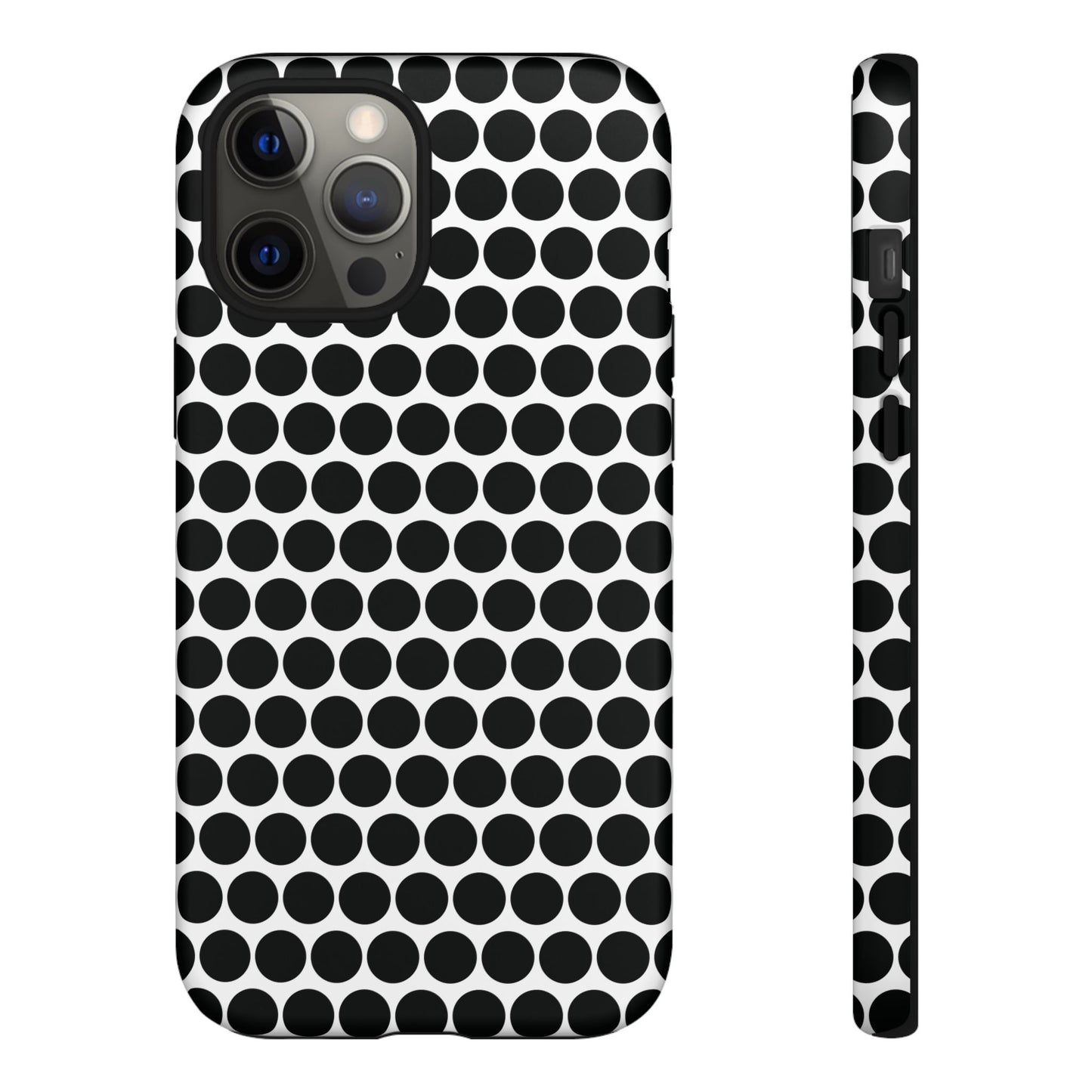 Cute Black White Polkadot Tough Case for iPhone, Samsung, Google