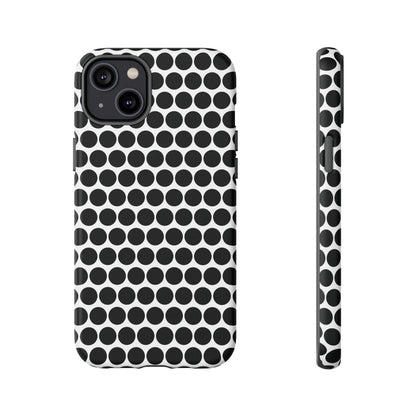 Cute Black White Polkadot Tough Case for iPhone, Samsung, Google