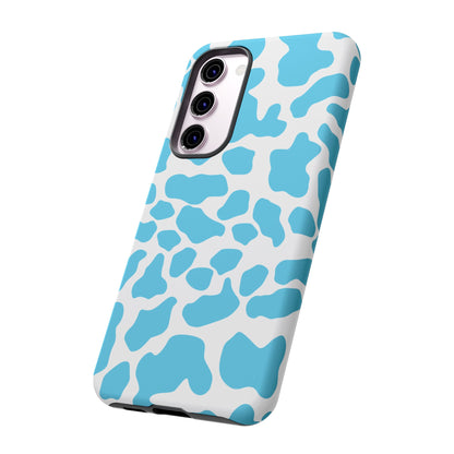 Blue Cow print phone case iPhone Samsung Google, Phone Case, JSCHAFFA.com