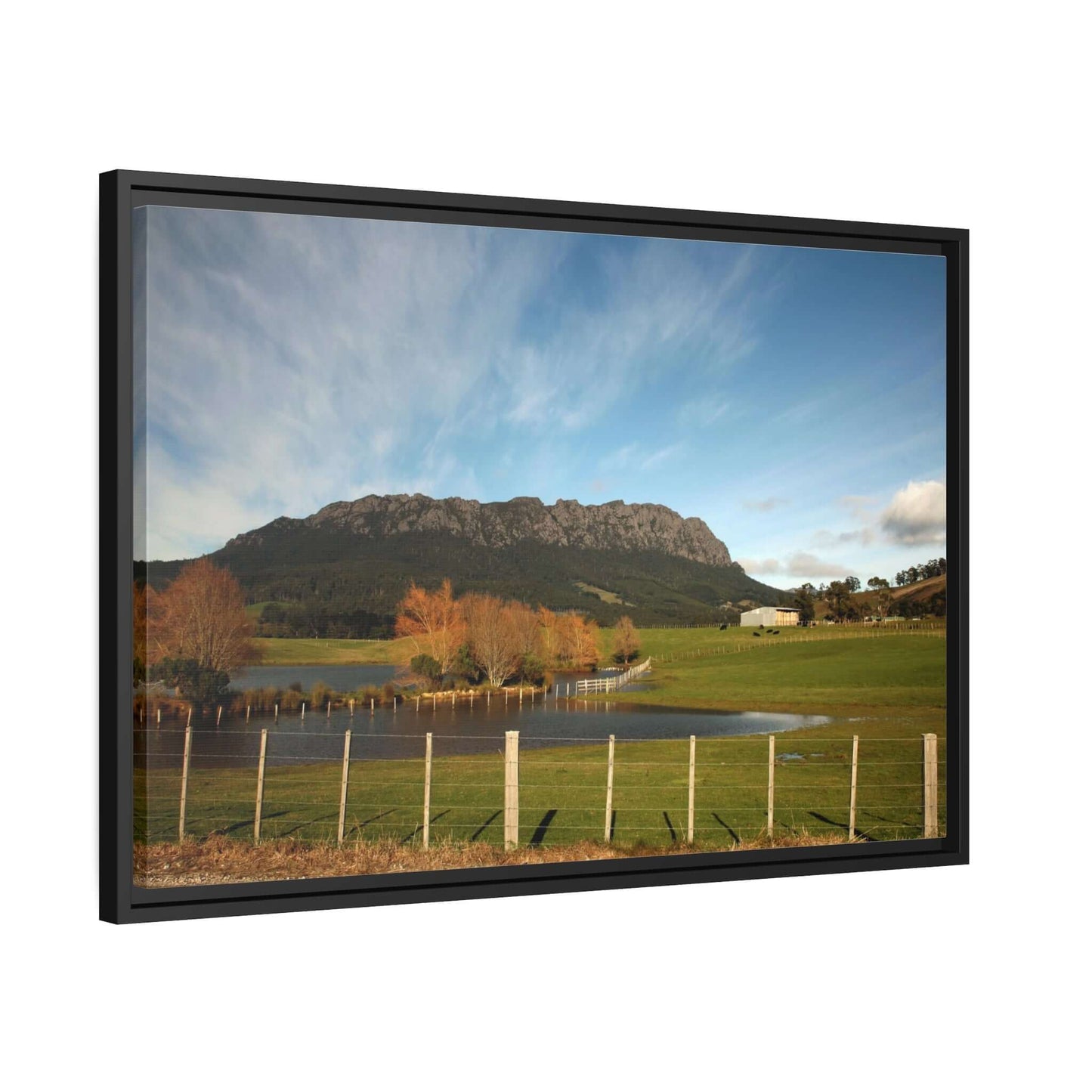 Tasmanian Autumn Countryside photo Canvas with Black Frame Canvas JSCHAFFA.com