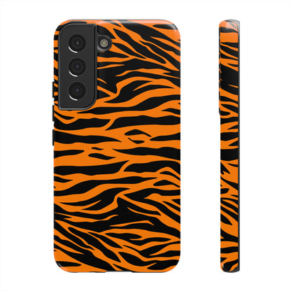 Orange Cute Wild Tiger Print Pattern Tough Phone Case., Phone Case, JSCHAFFA.com