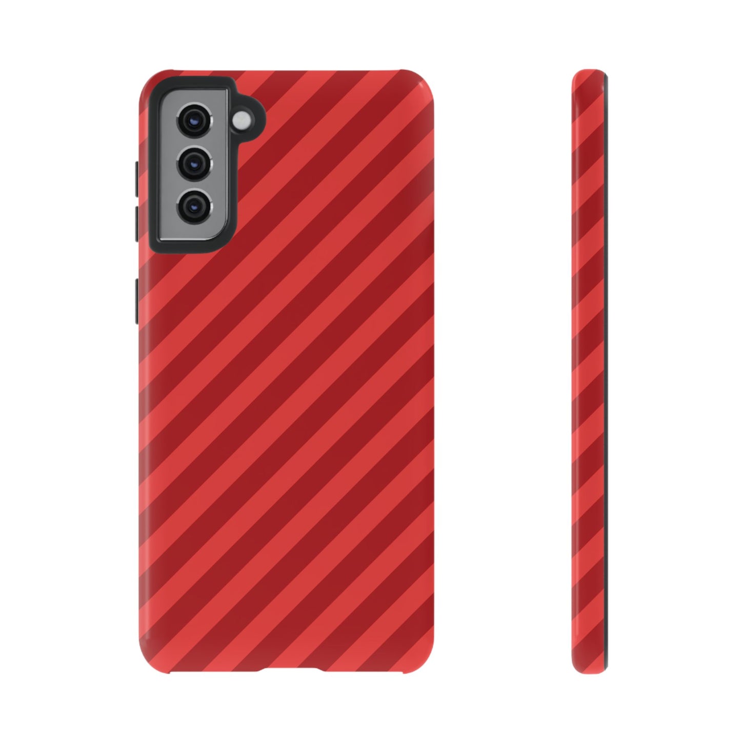 Tough Cases, Phone Case, Red Diagonal Glossy Cover, Protective Tech Accessories, Hard Shell Case, Smartphone Accessories, Fashionable Device