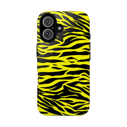 Yellow Cute Wild Tiger Print Pattern Tough Phone Case