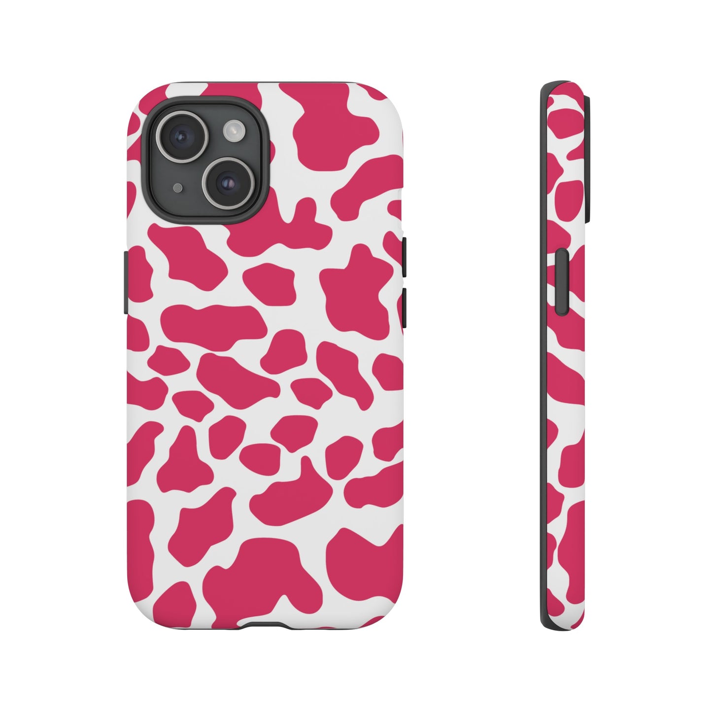 Pink Cow Print Cellphone Case iPhone Samsung Google, Phone Case, JSCHAFFA.com