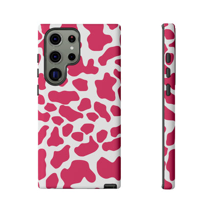 Pink Cow Print Cellphone Case iPhone Samsung Google, Phone Case, JSCHAFFA.com