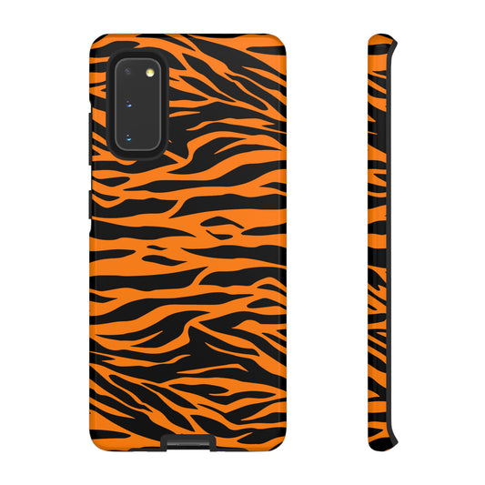 Orange Cute Wild Tiger Print Pattern Tough Phone Case.