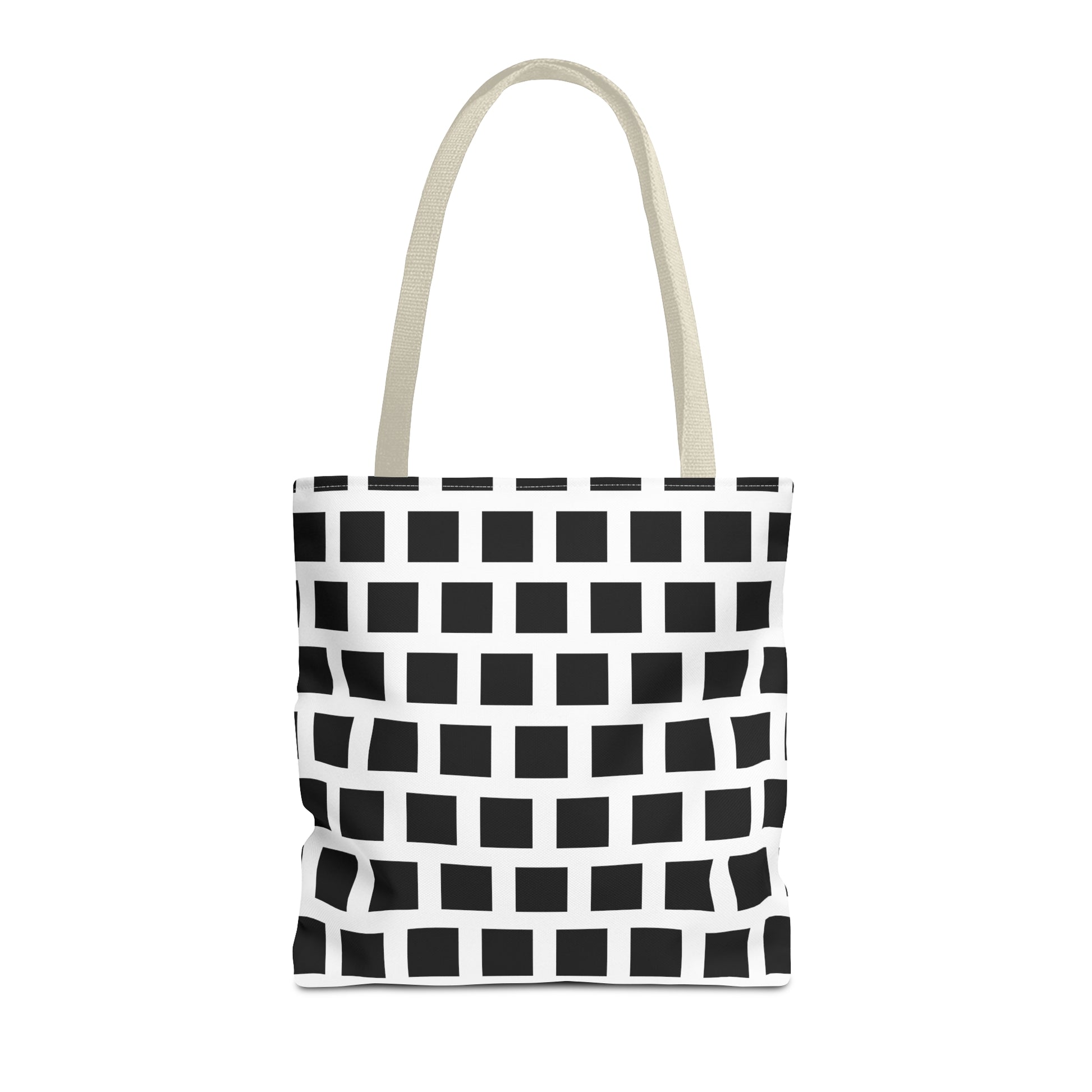 Tote Bag Black Square Pattern Shoulder Bag Versatile and Durable Bags JSCHAFFA.com