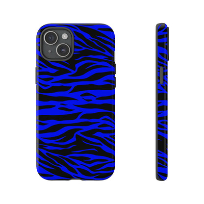 Blue Wild Tiger Print Pattern Tough Phone Case To protect your Phone