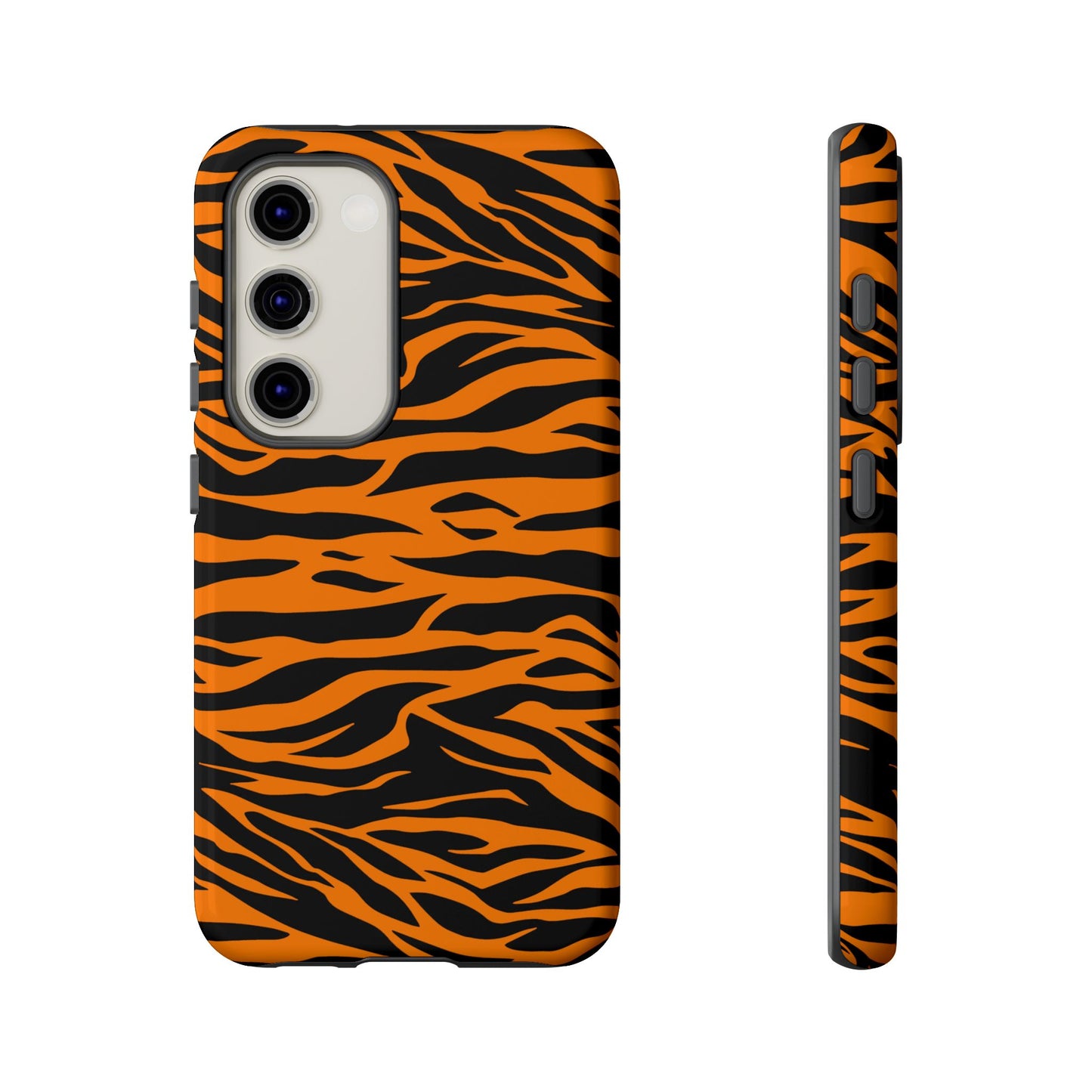 Orange Cute Wild Tiger Print Pattern Tough Phone Case.