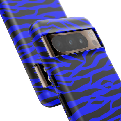 Blue Wild Tiger Print Pattern Tough Phone Case To protect your Phone