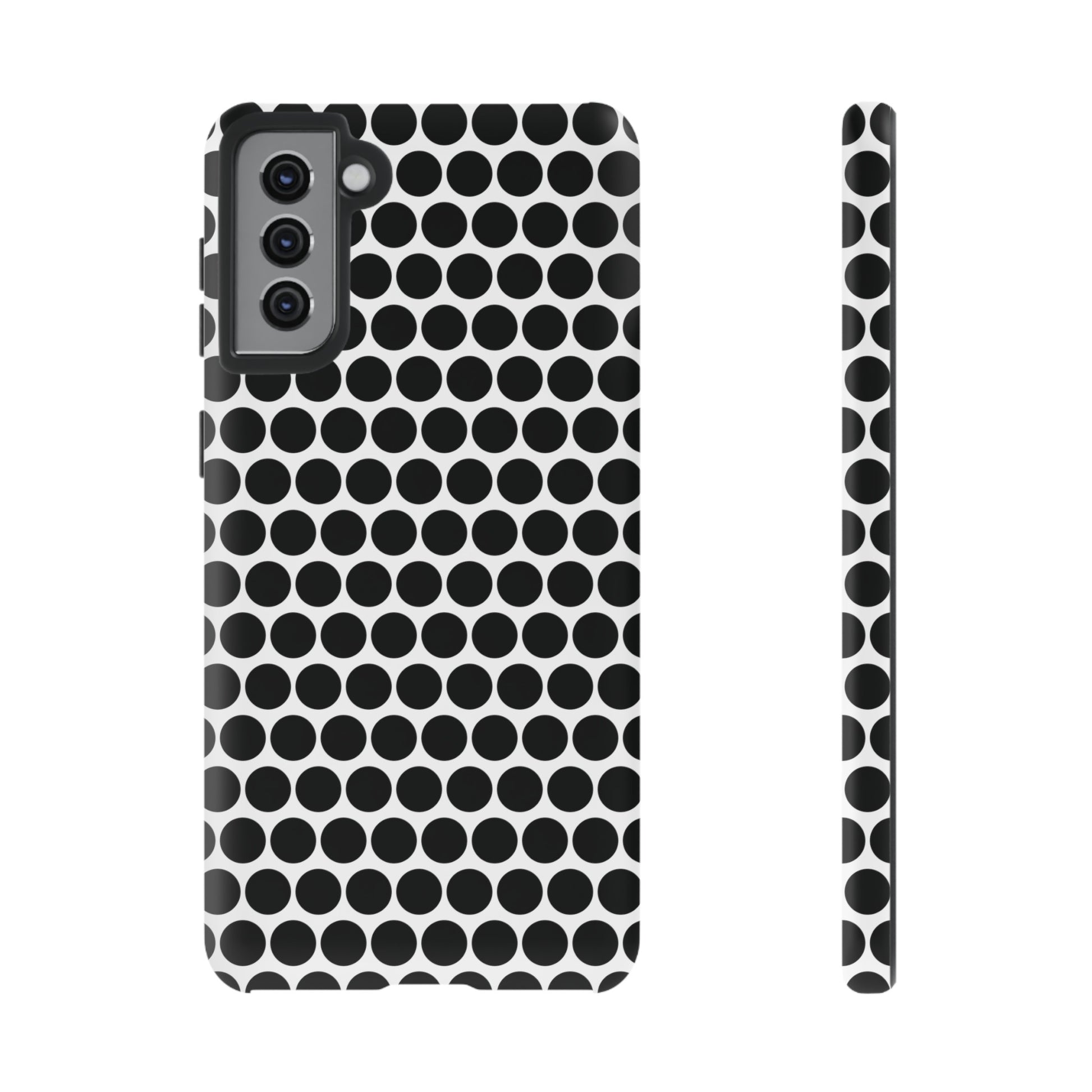 Cute Black White Polkadot Tough Case for iPhone, Samsung, Google, Phone Case, JSCHAFFA.com