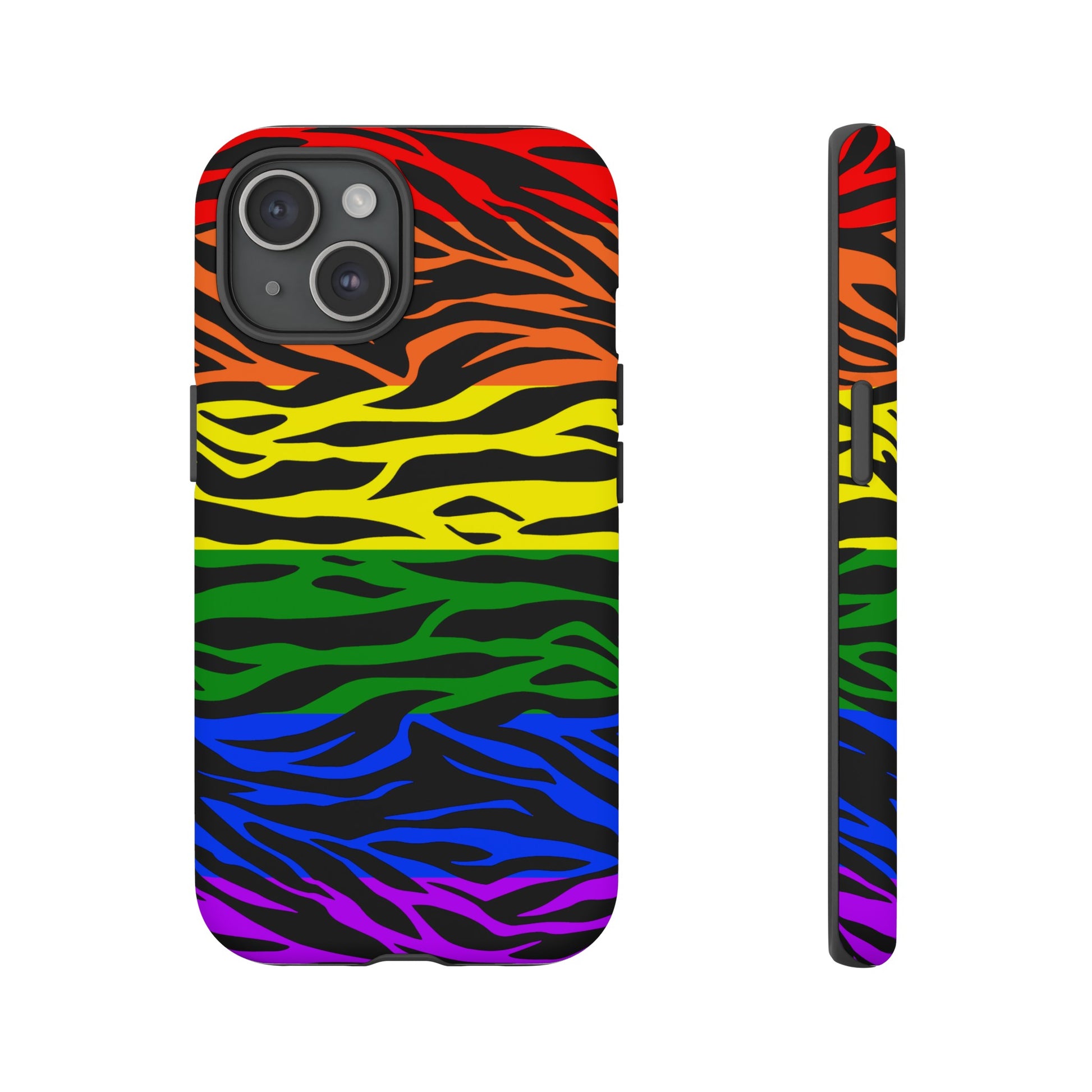 Pride LGBT Rainbow Discrete Tough Phone Case Tiger Print, Phone Case, JSCHAFFA.com