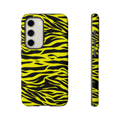 Yellow Cute Wild Tiger Print Pattern Tough Phone Case, Phone Case, JSCHAFFA.com