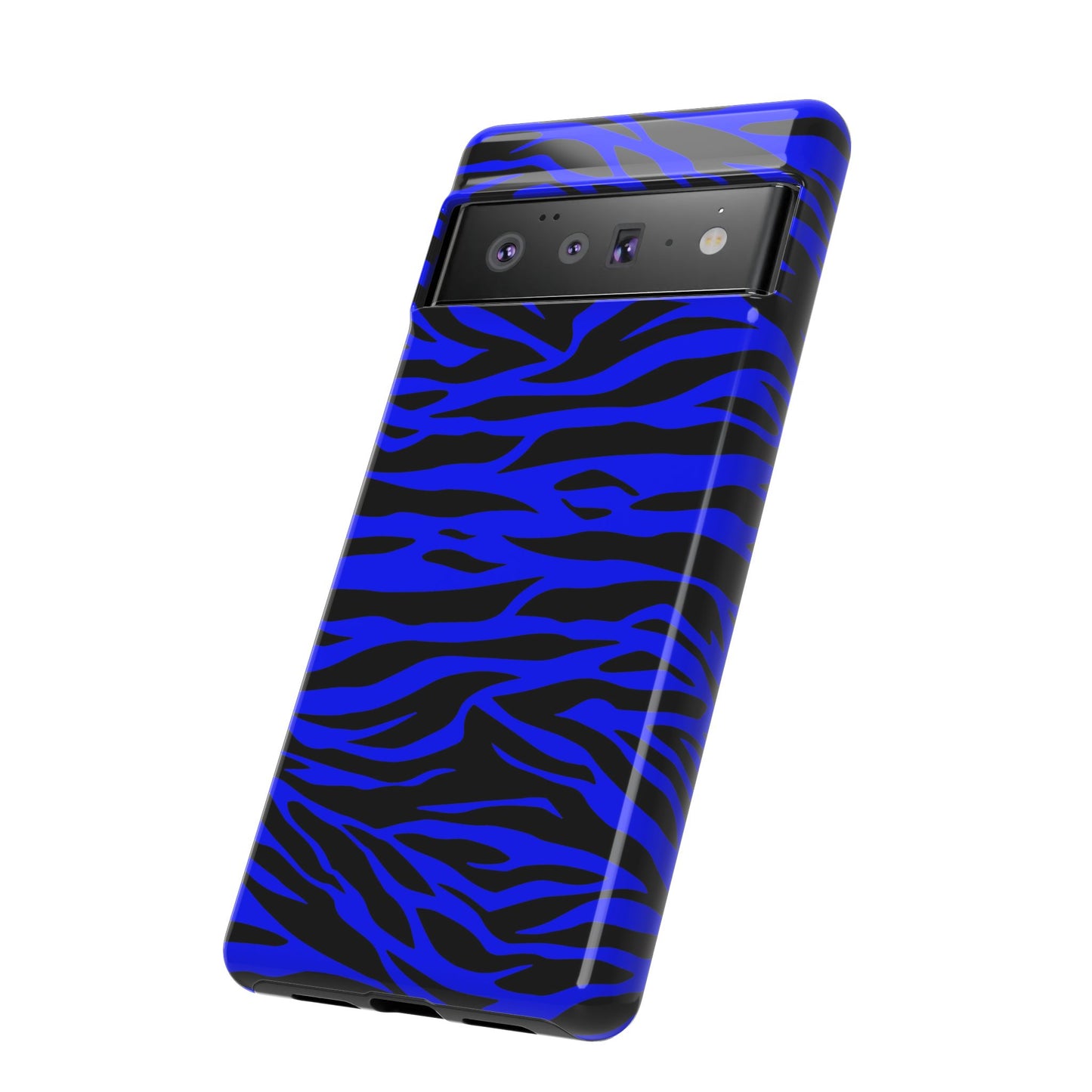 Blue Wild Tiger Print Pattern Tough Phone Case To protect your Phone