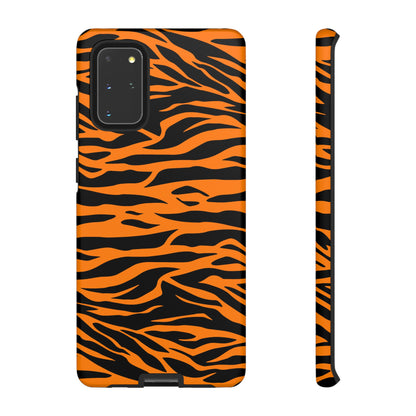 Orange Cute Wild Tiger Print Pattern Tough Phone Case., Phone Case, JSCHAFFA.com